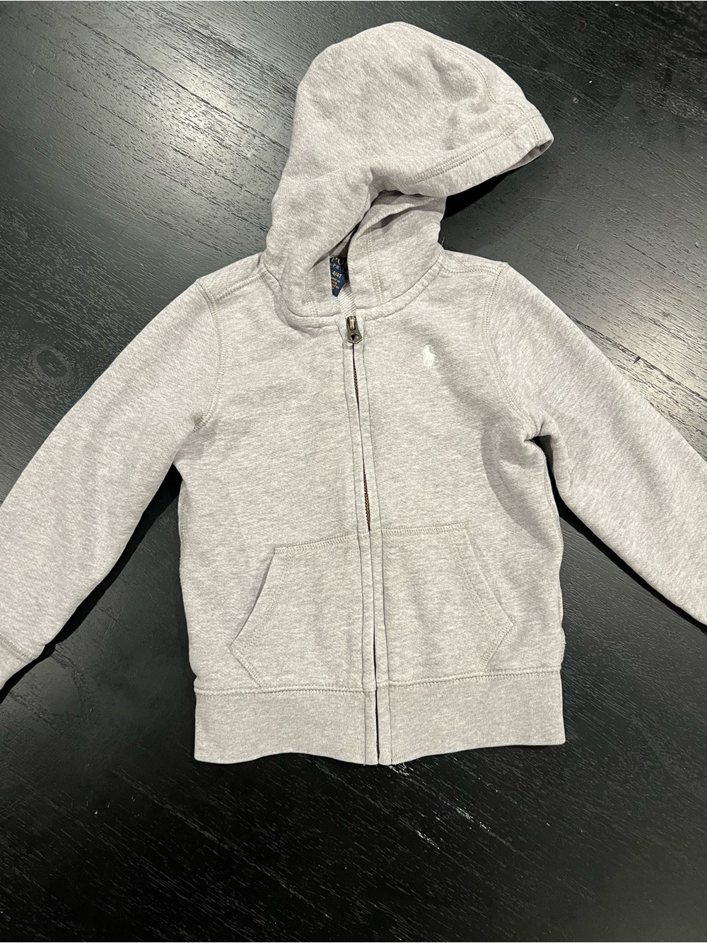 Polo by Ralph Lauren Light Gray Kids Hooded Zip Sweatshirt